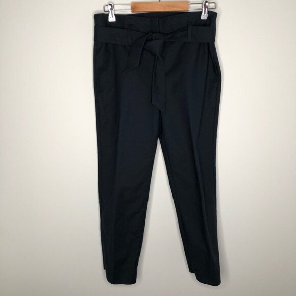 The Limited Navy Paper Bag Tie Waist Crop Pants Size 2 - Picture 1 of 7
